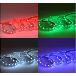 Bandeau LED RGB - 5m - 60 LED/m - 9W/m - IP67 - 24V - Silicone