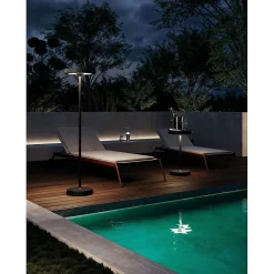 Barbell Solar RF - Lampadaire LED solaire rechargeable 65W - Lampadaire d'extérieur, 3 hauteurs 156-113-70 cm, Sauge