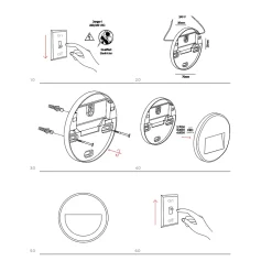 Beneito & Faure - Mis R Wall 3W LED Spot encastrable, Applique murale ronde IP65 Interrupteur 2700K/3200K/4000K - Corten