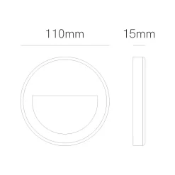 Beneito & Faure - Mis R Wall 3W LED Spot encastrable, Applique murale ronde IP65 Interrupteur 2700K/3200K/4000K - Corten