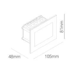 Beneito & Faure - Spot mural encastré LED Artis Sq 4,5W - Spot mural carré IP66 avec interrupteur 2700 K/3200 K/4000K