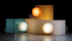 Beneito Faure Applique LED Oma 8W, IP65, Interrupteur CCT 2000K/2800K/4000K, Plafonnier Mural Vintage en Aluminium Ambre