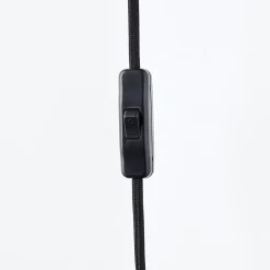 BENNY applique murale avec interrupteur sur fil - métal/bambou - noir/nature - E27 40W - ampoule non incluse