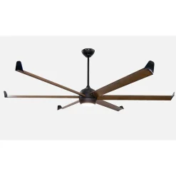 Bigcooleco un super déstratificateur aluminium laqué noir simili bois très grand taille moderne DC 236 Cm KlassFan