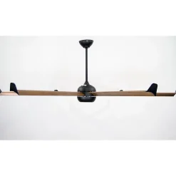 Bigcooleco un super déstratificateur aluminium laqué noir simili bois très grand taille moderne DC 236 Cm KlassFan