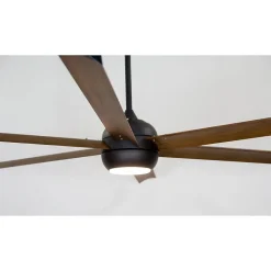 Bigcooleco un super déstratificateur aluminium laqué noir simili bois très grand taille moderne DC 236 Cm KlassFan