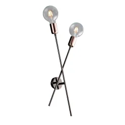 Bloom Applique en fer chromé, noir et cuivre 2 lumières L.20 D.9 BL200-AP2-NR