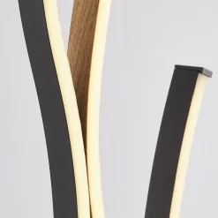 Bloom Lampadaire LED Swirl, Noir Effet Bois