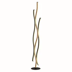 Bloom Lampadaire LED Swirl, Noir Effet Bois