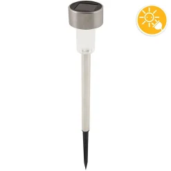 BLOSSOM: Borne lumineuse solaire de jardin, finition aluminium