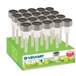 BLOSSOM: Borne lumineuse solaire de jardin, finition aluminium