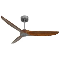 Bolt chrome, Ventilateur déstratificateur d'air, pales bois sombres 132 Cm, moteur chrome sans lumière .