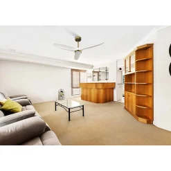 Bolt, Ventilateur déstratificateur d'air, pales laquées blanches 132Cm, moteur laiton, 100 % efficace hiver/été avec lampe.