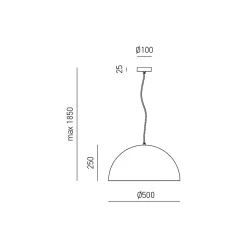 Bonella - Suspension noire 1XE27 max 1X60W IP20 - Plafonnier au en aluminium - Douille E27
