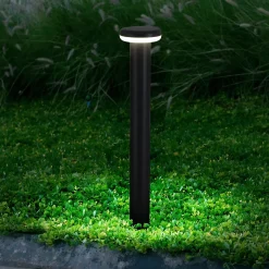 Borne d'éclairage extérieur LED 'Champignon' , en métal et plastique anthracite, avec LED intégrée