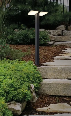 Borne d'éclairage extérieur LED 'Clair' , en métal anthracite, avec LED intégrée