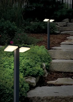 Borne d'éclairage extérieur LED 'Clair' , en métal anthracite, avec LED intégrée