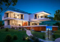 Borne d'éclairage extérieur LED 'Clair' , en métal anthracite, avec LED intégrée