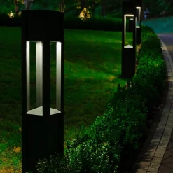 Borne d'éclairage LED de jardin HT:70CM 13W 3000K blanc chaud IP65 ASLO