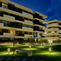 Borne d'éclairage LED de jardin HT:70CM 13W 3000K blanc chaud IP65 ASLO