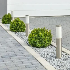 Borne de Jardin Acier Inoxydable avec Détecteur 45cm IP44 pour Ampoule E27 - SILAMP