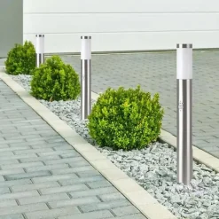 Borne de Jardin Acier Inoxydable avec Détecteur 80cm IP44 pour Ampoule E27 - SILAMP