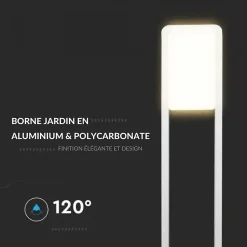 Borne de Jardin Design Blanche 10W LED Samsung IP65 - Blanc Chaud 2300K - 3500K - SILAMP