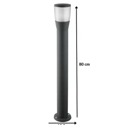 Borne de Jardin Grise 7W 80cm IP54 - Blanc Chaud 2300K - 3500K - SILAMP