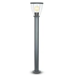 Borne de Jardin Lanterne Noire 80cm IP44 pour Ampoule E27 - SILAMP