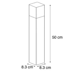 Borne de Jardin Noire 50cm IP44 pour Ampoule E27 - SILAMP