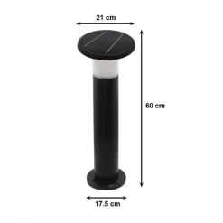 Borne de Jardin Solaire 60cm Noire 3000K/6400K - SILAMP