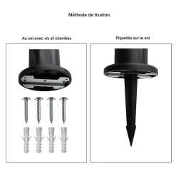 Borne de Jardin Solaire 60cm Noire 3000K/6400K - SILAMP