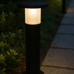 Borne de Jardin Solaire 60cm Noire 3000K/6400K - SILAMP