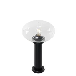 Borne d'extérieur moderne noire 50 cm - Elly