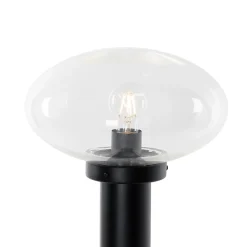 Borne d'extérieur moderne noire 100 cm - Elly