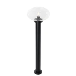 Borne d'extérieur moderne noire 100 cm - Elly