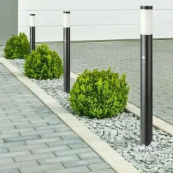 Borne Extérieur Anthracite avec Détecteur 110cm IP44 pour Ampoule E27 - SILAMP