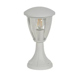 Borne extérieur en fonte Lisboa blanc IP44 E27 15W Corep