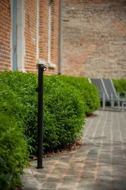 Borne extérieur IBAMBA en aluminium avec LED intégré - Noir - Lucide