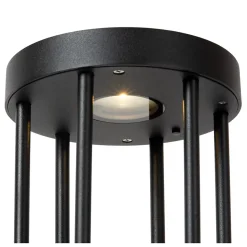 Borne extérieur JACKSON en aluminium avec LED intégré - Noir - Lucide