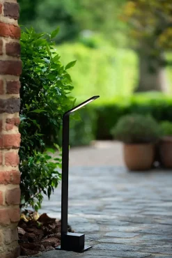 Borne extérieur LAWFORD en aluminium avec LED intégré - Noir - Lucide