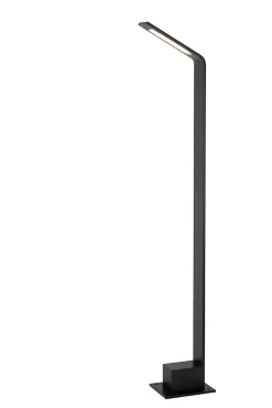 Borne extérieur LAWFORD en aluminium avec LED intégré - Noir - Lucide