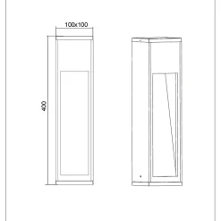Borne extérieure 40 cm ou 80 cm - Trio - Canning