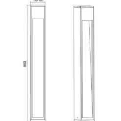 Borne extérieure 40 cm ou 80 cm - Trio - Canning