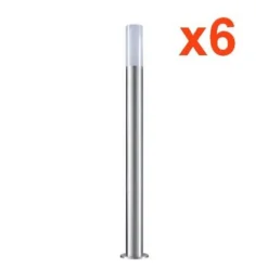 Borne Extérieure 100cm 220V IP65 ARGENT pour Ampoule E27 (Pack de 6) - SILAMP