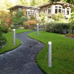 Borne Extérieure Grise Foncée 80cm pour Ampoule E27 - SILAMP