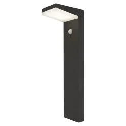 Borne extérieure solaire LED intégrée à détection Tomman 650lm IP44 noir GoodHome