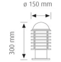 Borne Hawaï-30 IP44 E27 60W Dim. 300x150mm