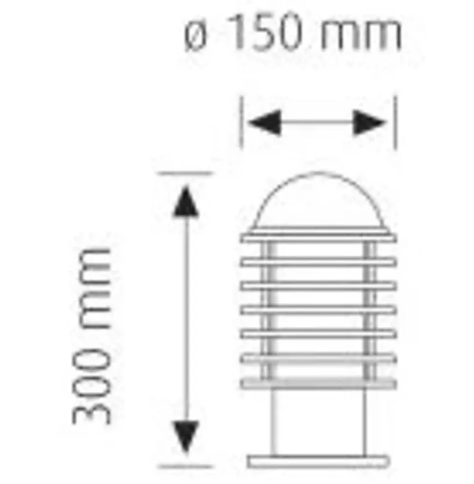 Borne Hawaï-30 IP44 E27 60W Dim. 300x150mm