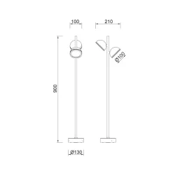 Borne Led extérieure 90 cm 2xGX53 - Mantra - Everest